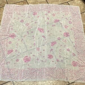 Accessory Street Silk Pink Floral Patterned Scarf Spring Easter